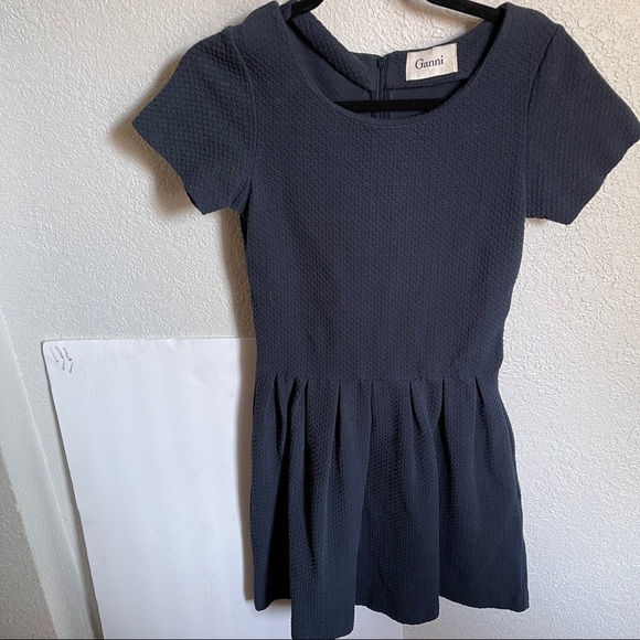 Ganni Fit & Flare Basket Weave Ponte Dress - Picture 3 of 7